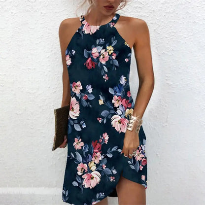 O-Neck Off Shoulder Sleeveless Beach Dress for Women