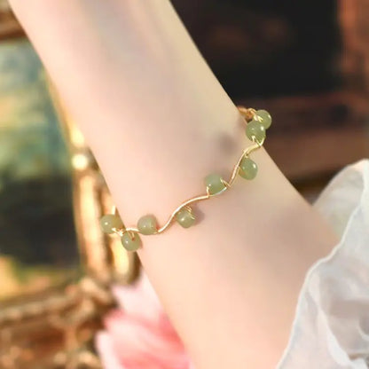 Natural Hetian Jade Wave Bracelet