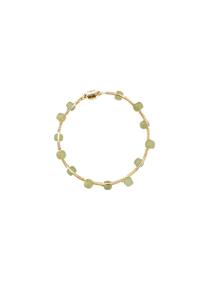 Natural Hetian Jade Wave Bracelet