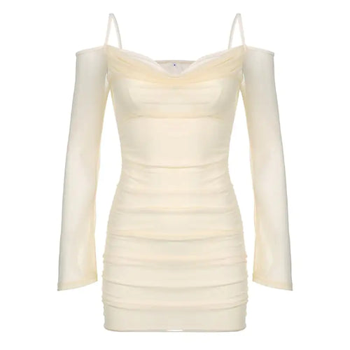 Off-the-Shoulder Long Sleeve Slim Hip Dress
